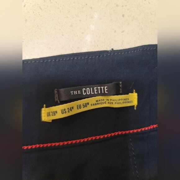Anthropologie The Colette Cropped Wide-Leg Pants Sz Plus 24W Navy Blue New NWT - Picture 10 of 10